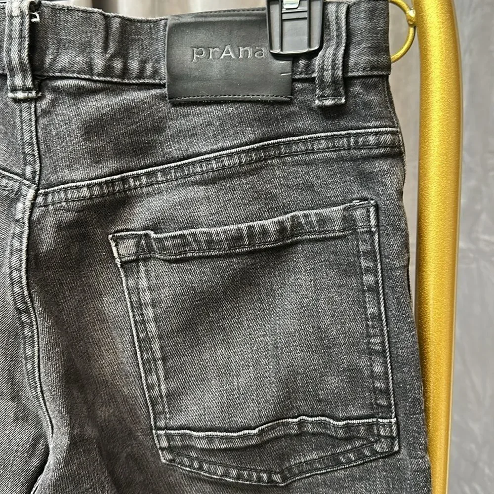 Prana Breathe Straight Fit Mens Washed Black Denim Jeans 28x32